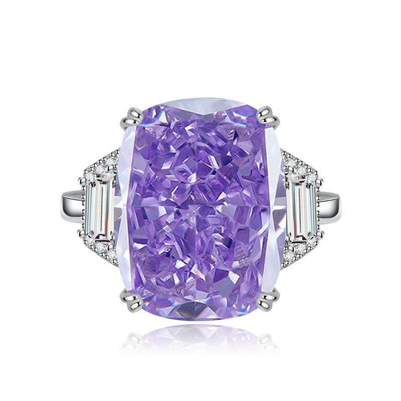 Women's Light Luxury Design Elegant Inlaid Zircon Geometric Ring Fashionable And Versatile Niche Design Sense Ring