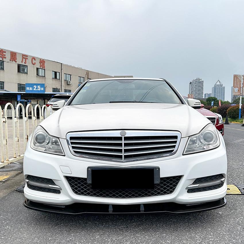 Front Bumper Lip Spoiler Diffuser Splitters Body Kit Aprons Cover Guard Trim For Mercedes-Benz C-Class W204 2011 2012 2013 2014