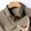 2025 New Men'S Casual And Fashionable Long Sleeved Solid Color Fake Two-Piece Polo Shirt Business All Season Versatile Top