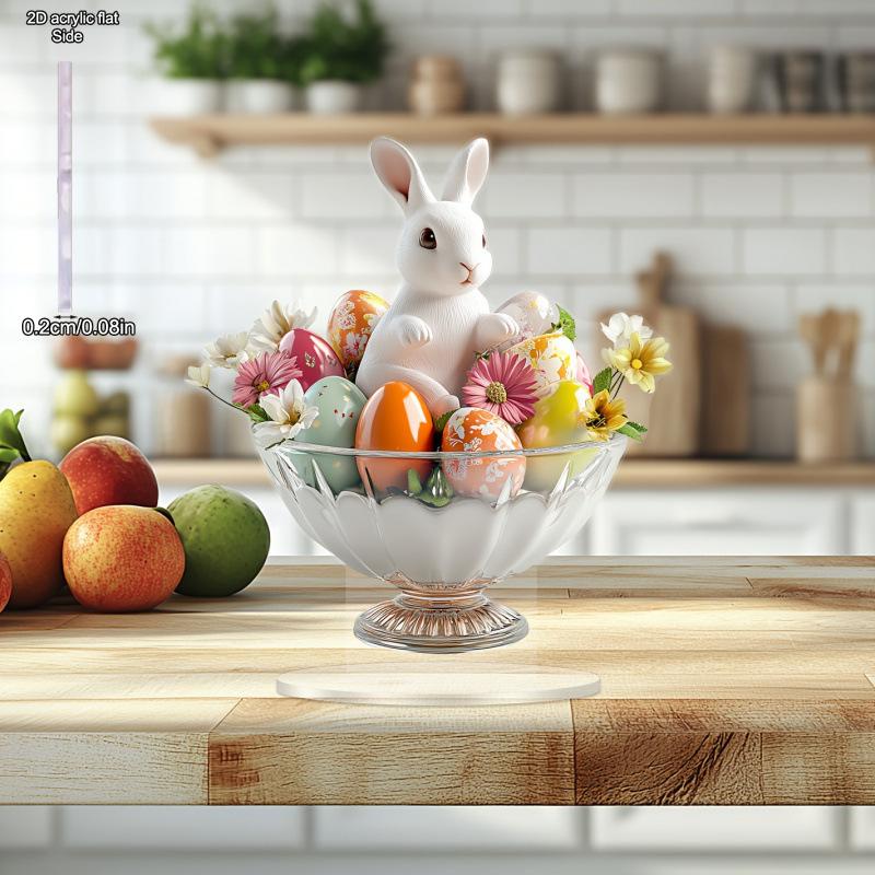 Osterhase & Eierbecher Heim Tischdekorationen, Heim, Büro, Café, Zimmer, Tischschmuck Schild Desktop-Dekor Geschenk, Kinderzimmer, Heimschreibtisch Wohnzimmer