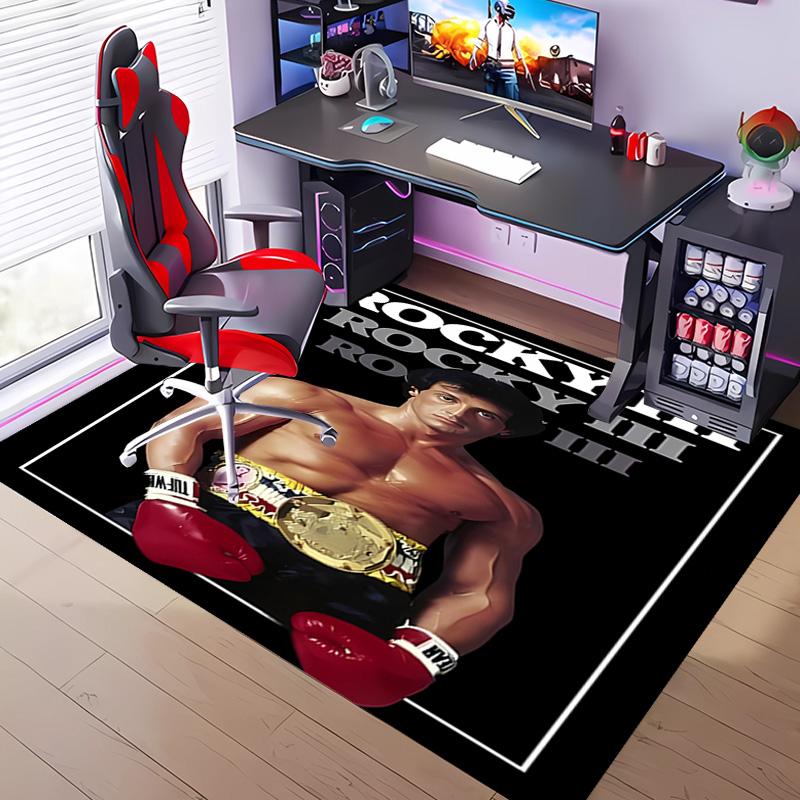 The Champion of Boxing Rock-y-Themed Entrance Mat,Non-Slip Mat Area Rug,Room Decor,Outdoor Decor,Kitchen Rug,Doormat - Machine Washable,Easy to Clean
