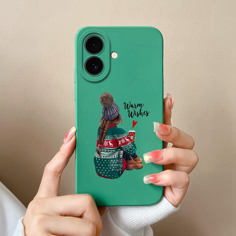 Aesthetic Phone Cover For Apple iPhone 16 Pro 16plus 16promax Fashion Cool Girl Boy Soft Liquid Silicone High Quality Super Shockproof For iPhone Capa
