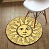 Starry Sun and Moon Rug Yoga Mat for Exercise Bar Living Room Round Carpet Artistic Floor Mat Lady Bedside Rugs Cat Dog Cushion