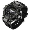 Men's Digital Analog Waterproof Military Sports Watch Dual Time LED Backlight