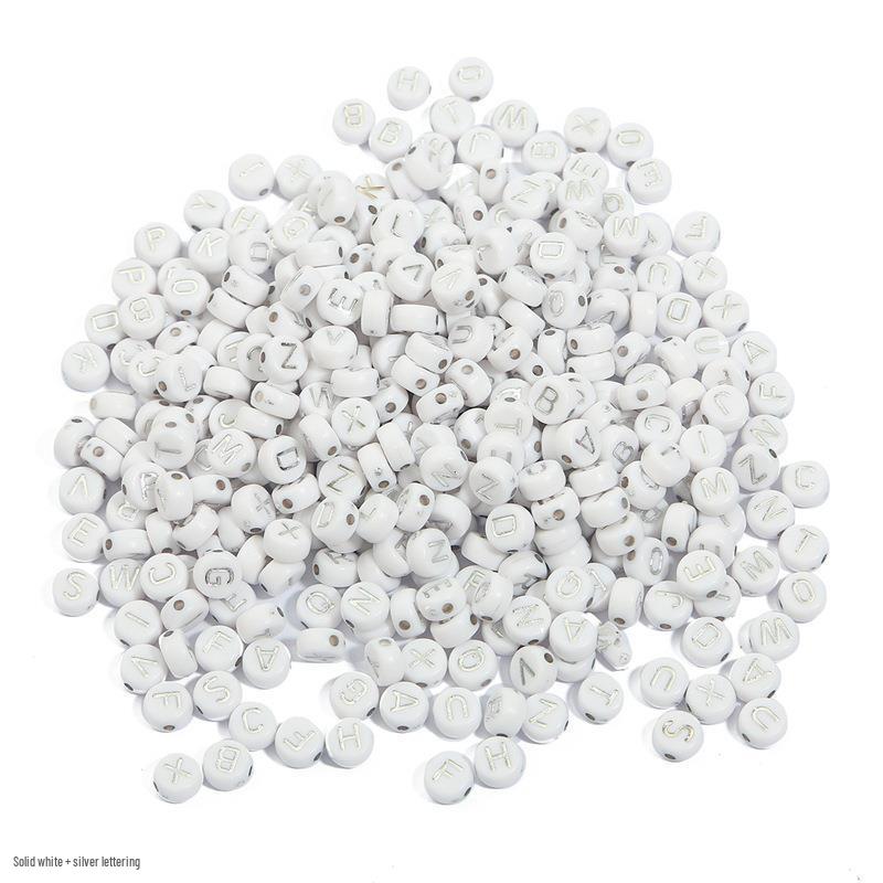 

Acrylic English Alphabet Flat Beads for Handmade DIY Necklaces, Keychains, and Jewelry Accessories 100 pieces per pack