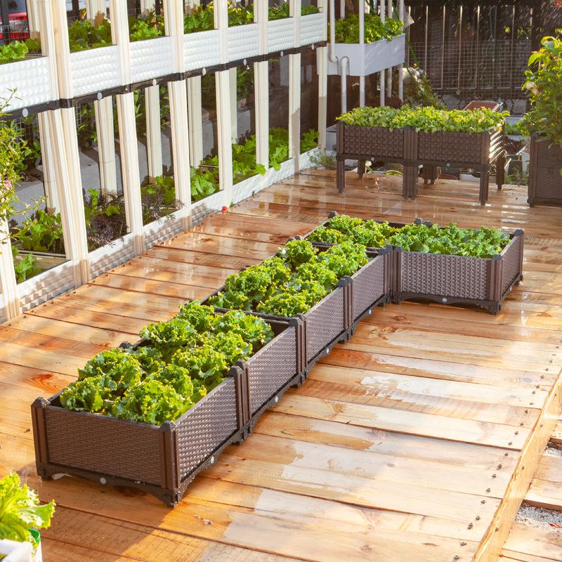 Thickened Plastic Vegetable & Flower Planter Box for Balcony, Indoor, Terrace, or Courtyard