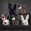 Plush Doll with Metal Hanging Loop, Dark Style Rabbit Pendant Plush Toy, Funny Expression Plush Doll, Stress Relief Collectible Toy