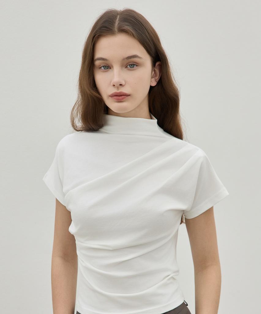 ELLIOTI Mock Neck Draped Ts_2Color