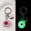 Fashion Funny Demon Eyeball Keychain Luminous Resin Bag Pendant Halloween Theme Heart Car Key Holder Gothic Fashion