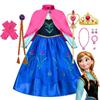 Frozen Anna Princess Girl Dress Halloween Cosplay Party Costume Snow Queen Princess Clothes Children Outfit 2-10 Y