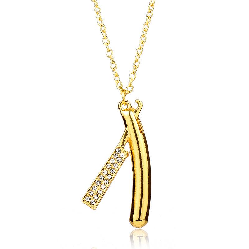 Creative Barber Shop Razor Pendant Necklace - Hip Hop Trend