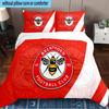 3PCS Brentford Football Club Crest Printed Bedding Set, Includes A Duvet Cover and Two Pillowcases for Bedroom, Suitable for All Seasons