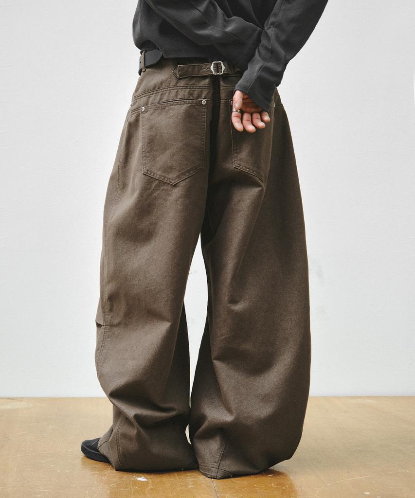 INTEMPOMOOD Curve Snap Wide Pants_Khaki
