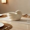 Portatovaglioli a Forma di Conchiglia Design Artistico Ceramica Forma Oceanica Linee Lisce Moderno