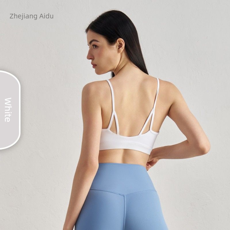 

Милые ушки котенка, красивое нижнее белье для спины, топ на тонких бретелях, куртка для йоги, женская майка, фитнес, красивая спина, жилет для йоги, нарядный White White M/6