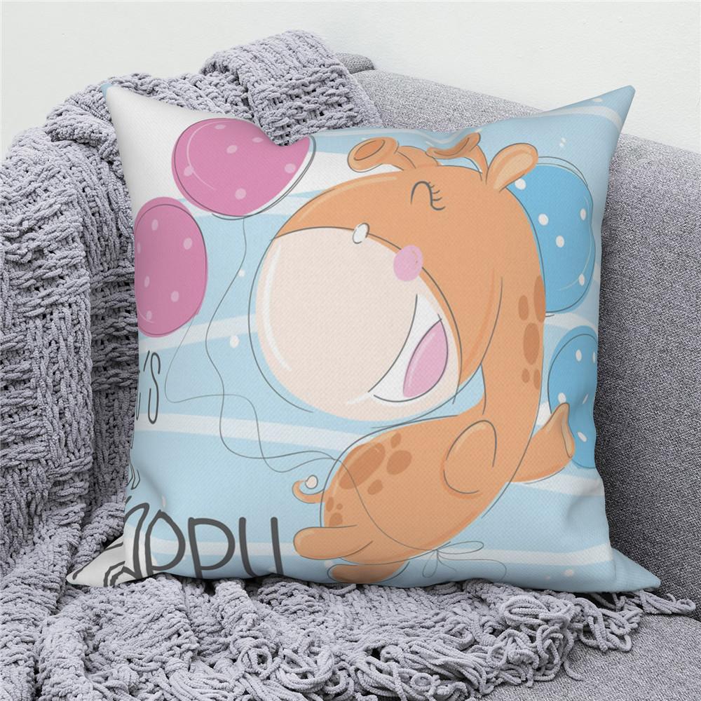 White Throw Pillow Cover Home Decor Sofa Decorative   Cartoon Animal Cushion
