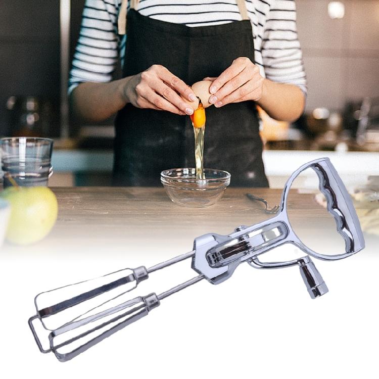 Manual Eggs Beater Double Rotary Eggs Whisk Eggbeater Convenient Cooking Tool