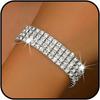 Bling Silver Rhinestone Stretch Tennis Gold Bracelet for Women Jewelry Gift