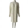 Womens Oversized Knit Cardigan Long Sleeve V-Neck Loose Fit Mid-Length Sweater Coat Winter