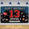Offizielles 13. Geburtstag Tür-Hintergrundbanner für Teenager Happy 13th Birthday Dekorationen Rot Blau 13-Jähriger Geburtstagsparty Garten