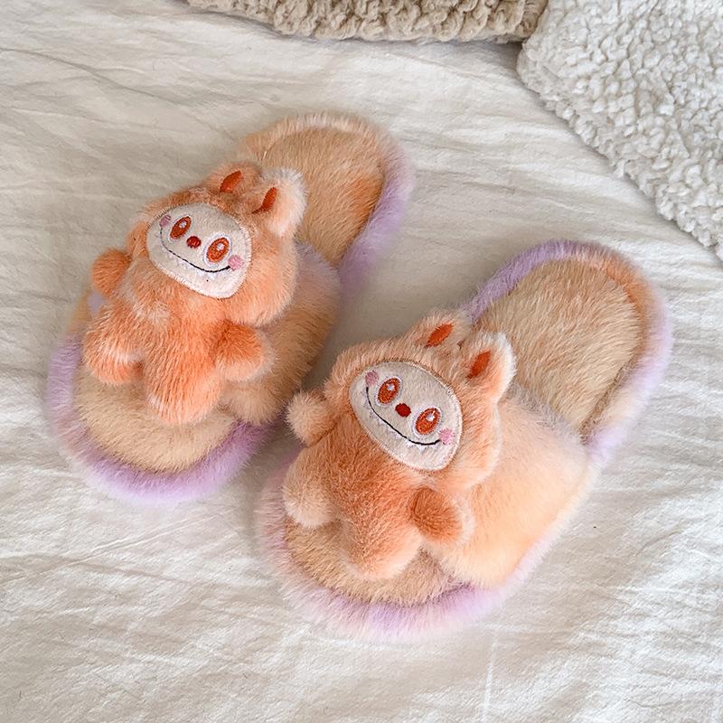 Warm Slippers Cute Little Animals Children's Casual Slippers 2025 Winter New Style Fashionable Cartoon Cotton Slippers for Girls
