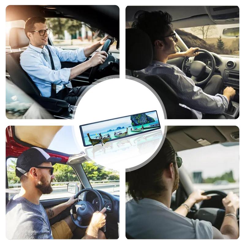 Breiter Spiegel fürs Auto, zum Anklipsen des Rückspiegels, Toter-Winkel-Spiegel, Panorama-Rückspiegel, universeller Blendschutz-Weitwinkelspiegel