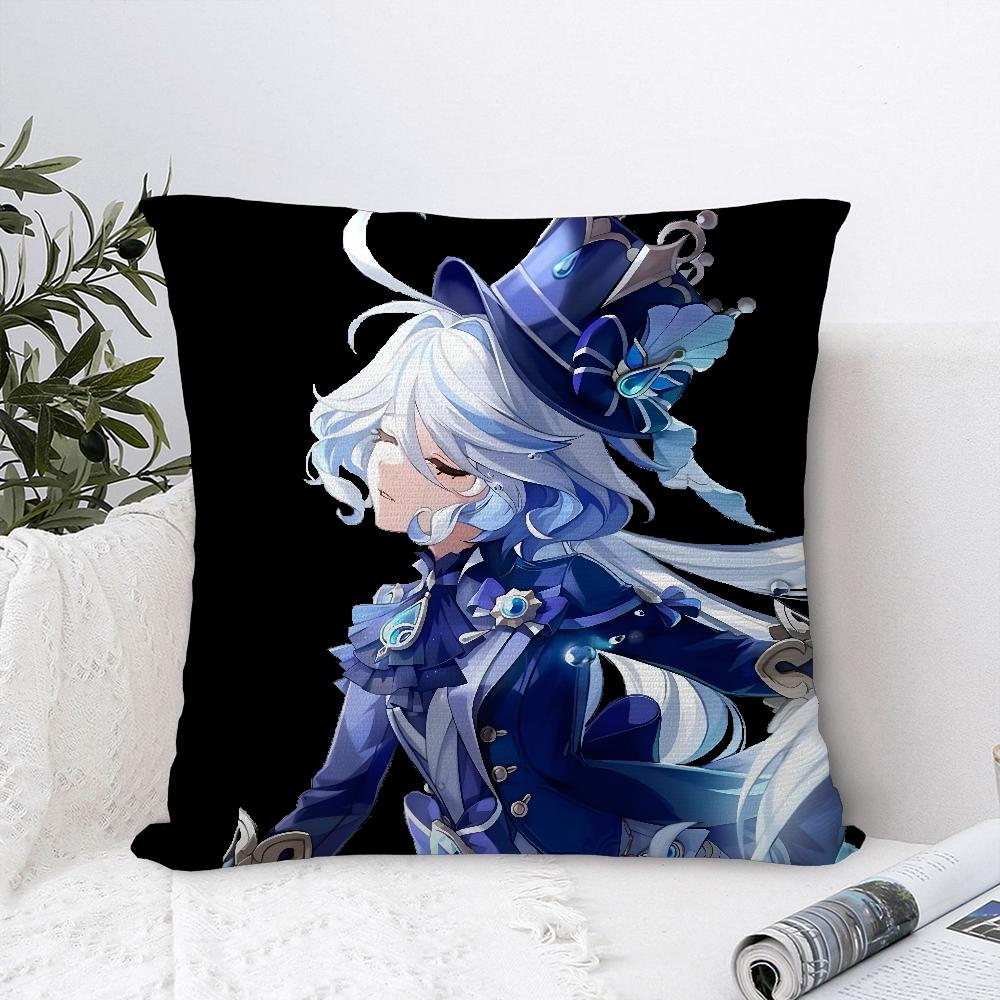 

Genshin lmpact Фурина Фонтейн Наволочка Гостиная Двусторонняя печать Квадратная подушка Наволочка для подушки Украшение Наволочка 18x18Inch