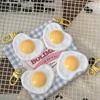 Simulated Poached Egg Pendant Keyring Resin Heart Egg Doll Pendant Mini Fried Eggs Key Chain  Girls