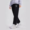 Li Ning X Disney Collaboration Pixar Strawberry Bear Series Solid Color Fleece Lined Warm Loose Knit Sports Pants Women Bottoms Black AKLR742-2
