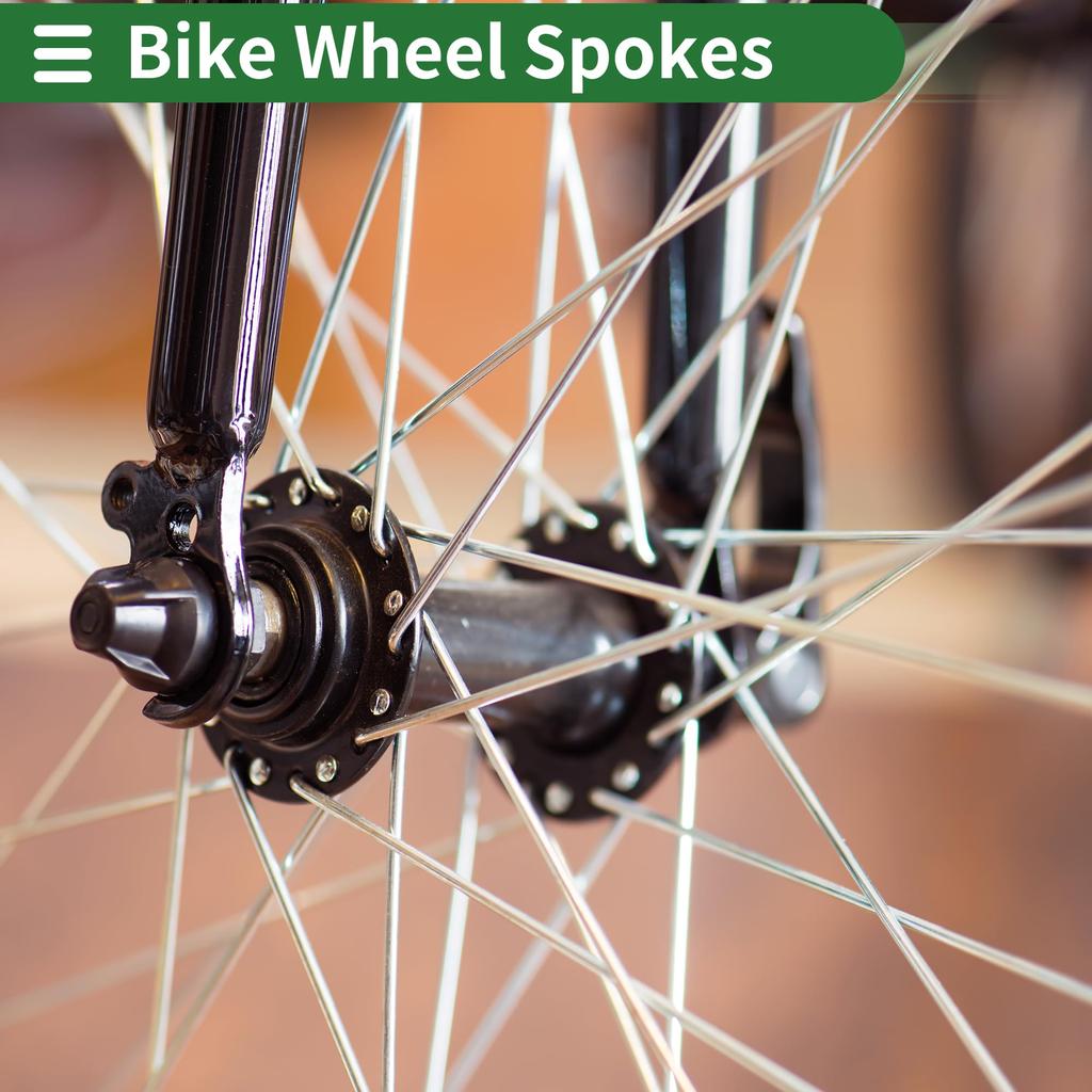 Motoforti Universal Bicycle Spokes, Bicycle Wheel Spokes, 14G, 273mm Length, Carbon Steel, Black, 1 Set