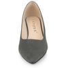 Allegra K Women's Wedge Heel Slip-On Pointed Toe Pumps, Gray, Size 24.0cm