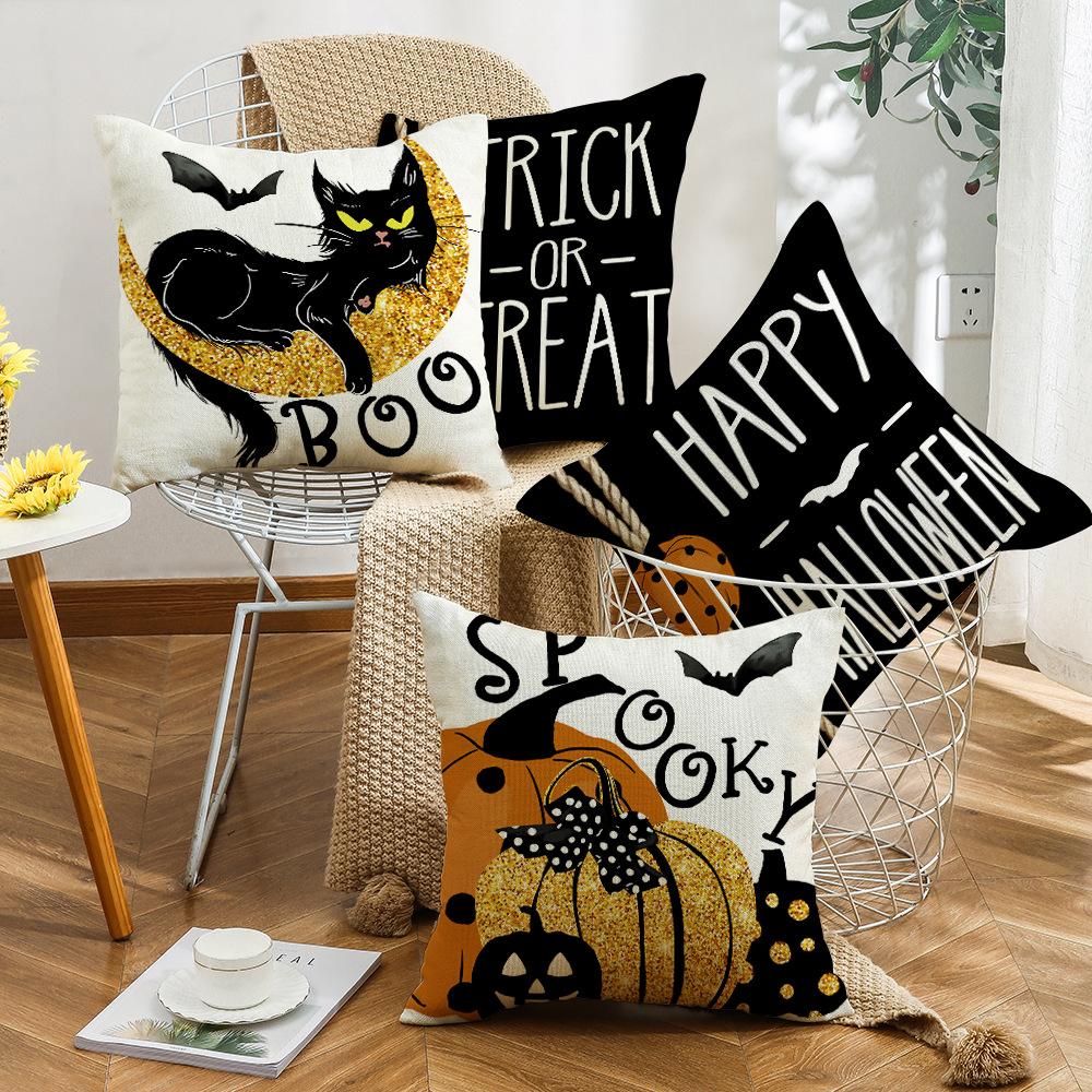 Halloween Pillow Home New Cat Pumpkin Candy Sofa Decorative Pillow Case
