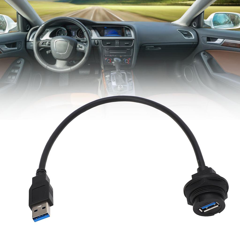 USB3.0 Panel Socket Waterproof Data Connector with Extension Cable Male Female Straight Head 0.3mete