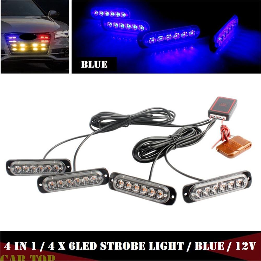 4 in 1 Blinker Notfallleuchte Gelbes Warnlicht Fernbedienung Stroboskope LED Blinkende Stroboskoplichter Für Autos 12v