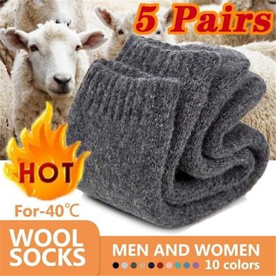 5 Pairs Winter Warm Extra Thick Wool Cashmere Socks for Warmth