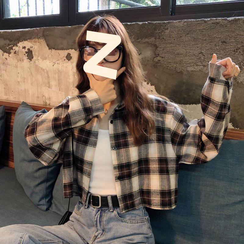 2024 Early Spring Women's Retro Plaid Long Sleeve Jacket