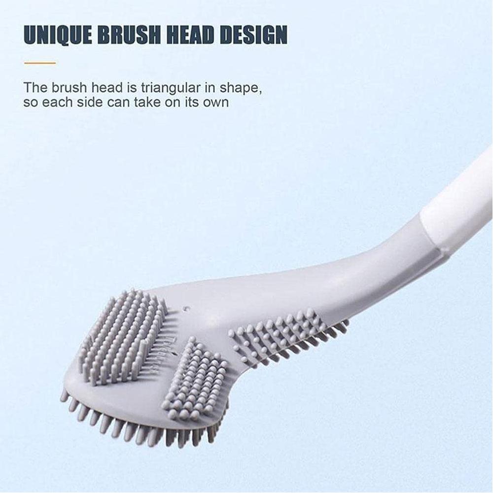 New Golf Head Design Toilet Brush Non-Slip Long Handled Wall Mounted w/ Hook Sticker
