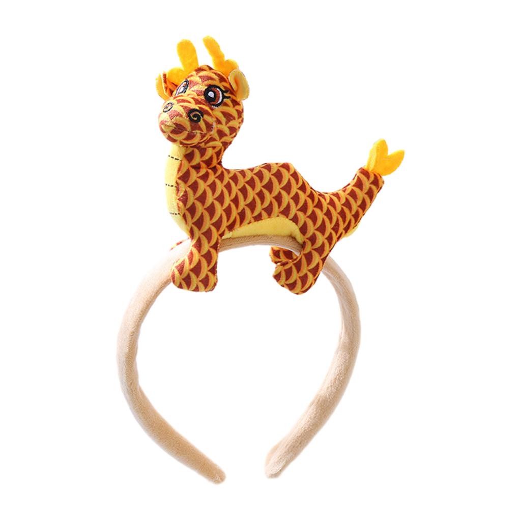Cartoon Stuffed Dragon Shape Hairband Photography Hair Holder New Year Party Headband for Girls Women Multiple Color
