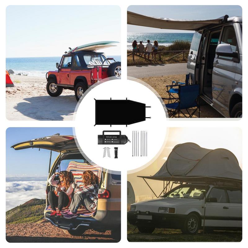 Car Camping Tent Car Tent Awning Camping Tent Sun Shade Awning Tent Waterproof SUV Tent Trunk Tent With Stakes & Ropes For