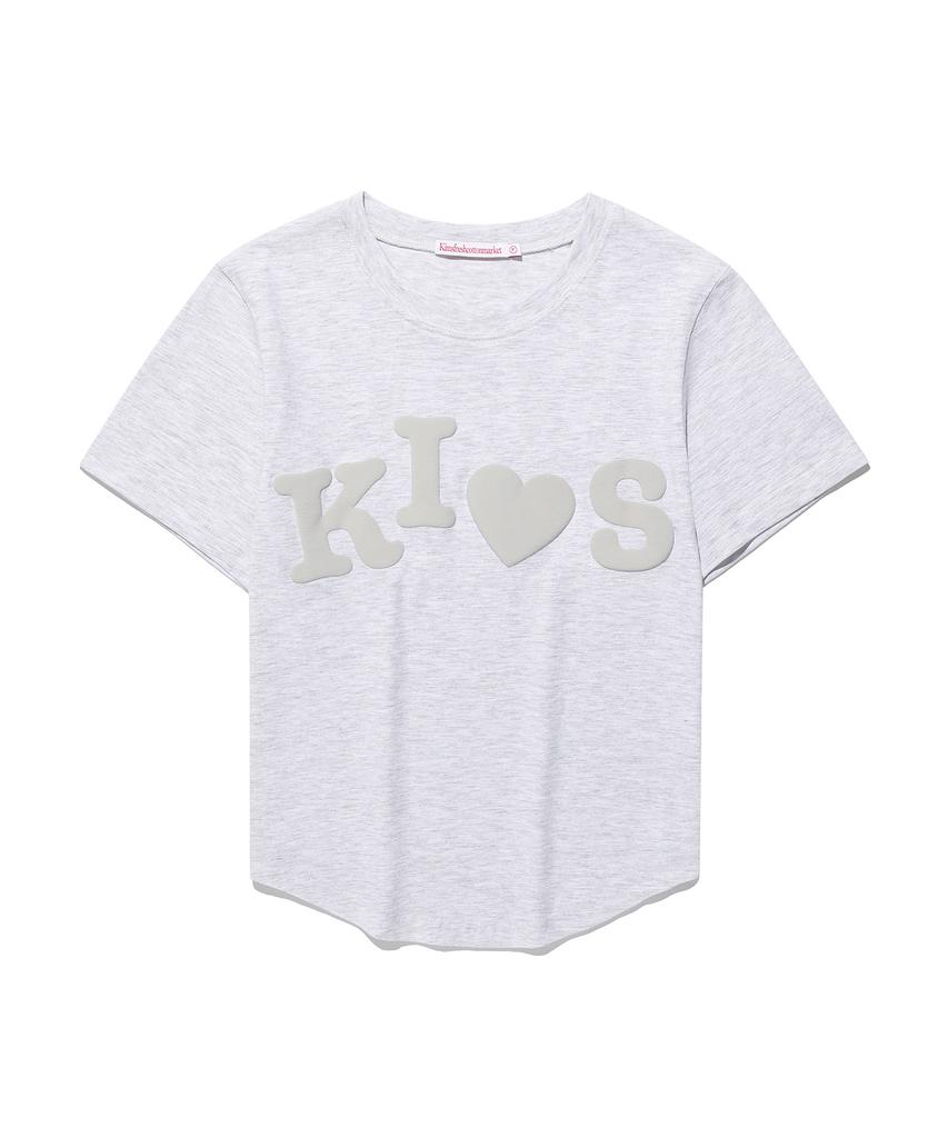 Kimseupeulesikoteunmakes Bumpy Kiss Logo T-Shirt Gray