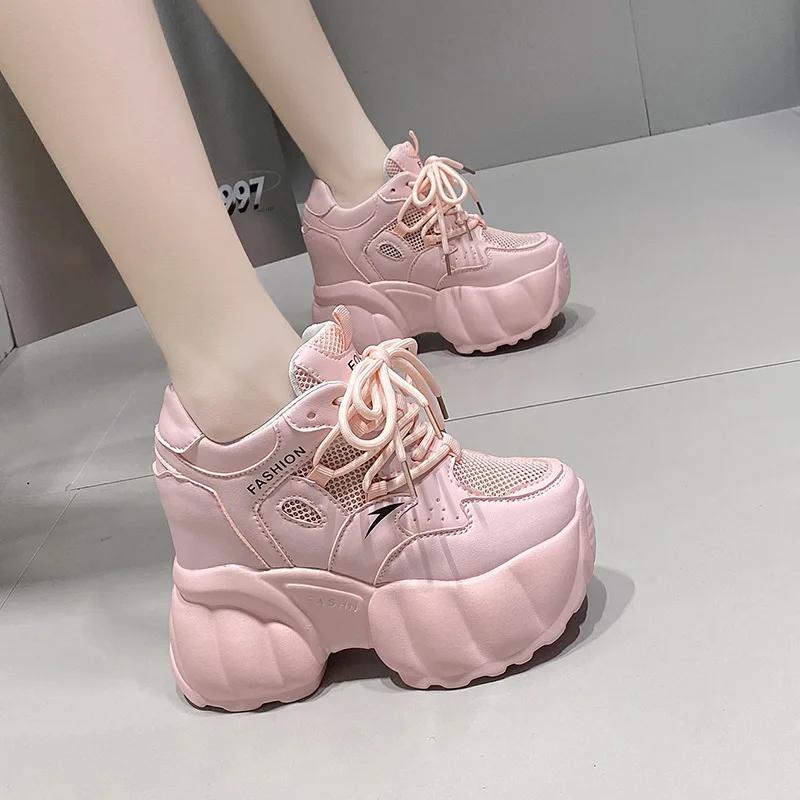 Mode 10cm Plateau Muffin Daddy Schuh Frau Sommer 2024 Neu Koreanische Version Kleine Höhenerhöhung Lässig Sport Damen Schuh Trend