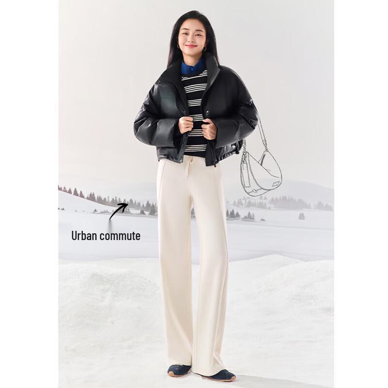 SIINSIIN Women's Fleece-Lined Straight-Leg Wide-Leg Sweatpants