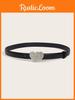 Manufacturer Direct Supply Fashionable Metal Heart-shaped Rhinestone Buckle Belt