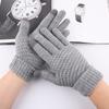 Warm Touch Screen Gloves for Autumn and Winter Men's and Women's Thick Velvet Gloves Anti Cold Jacquard Gloves Knitted Gloves