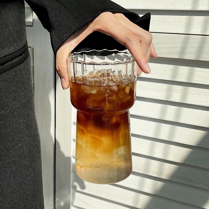 Elegant Ribbed Heat-Resistant Glass Tumbler