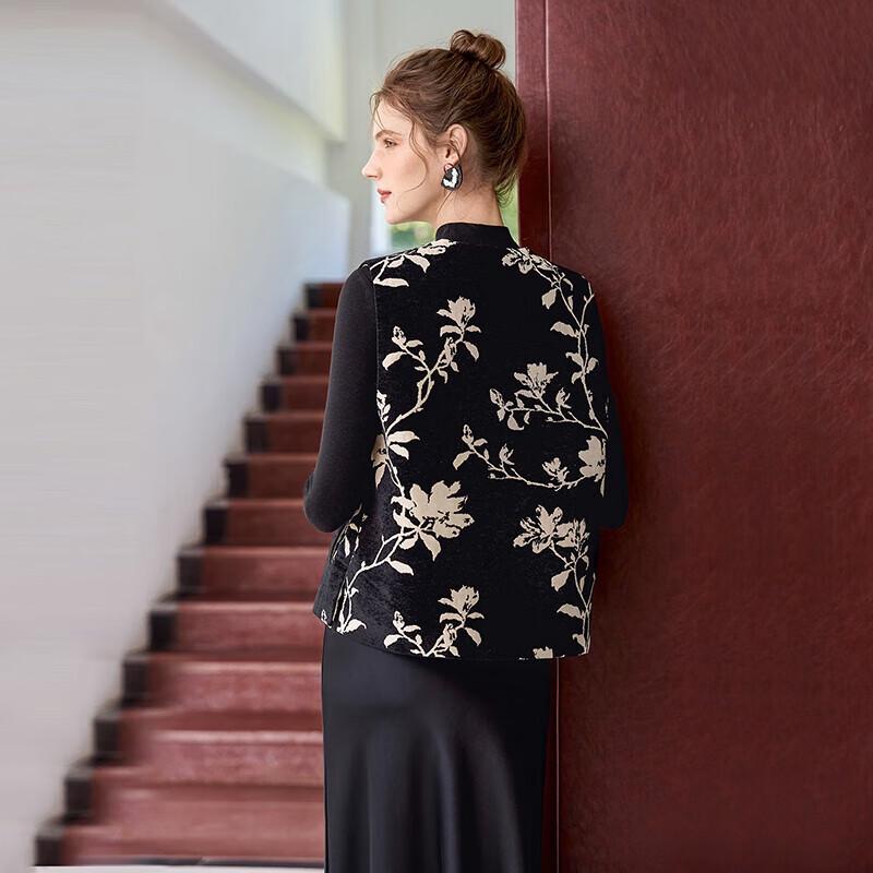 Damen Retro Jacquard Stehkragen Weste