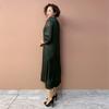 Women’s Silk Dress Summer Lapel Plus-size Dress Solid Color Soft Skin-friendly Breathable Silk Long Dress