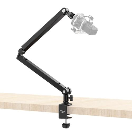 Ulanzi Desktop Microphone Stand, Microphone Arm, Camera Arm with Clamp, 360 Pan Head, Adjustable Angle and Height, Desk Stand for Overhead Photograph