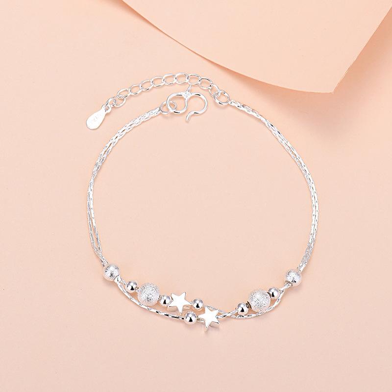 925 Silver Lucky Bead Charm Bracelet For Women Chain Round Bangles Fashion Luxury Quality Jewelry Christmas Accessories