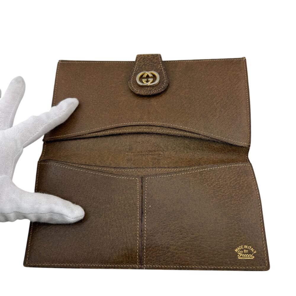 GUCCI Sherry line leather Purse Brown leather Used